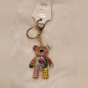 Multicolor Movable Teddy Bear Keychain Bag Charm